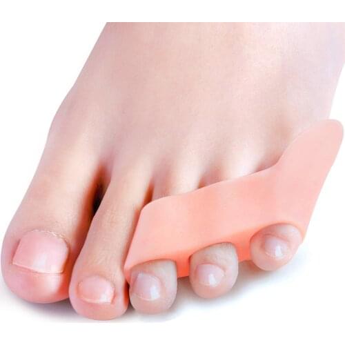 2pcs Silicone Soft Toe Separator & Protectors Triple Gel for Overlapping Toe Bunion Corrector Feet Pain Relief Foot Care C1552