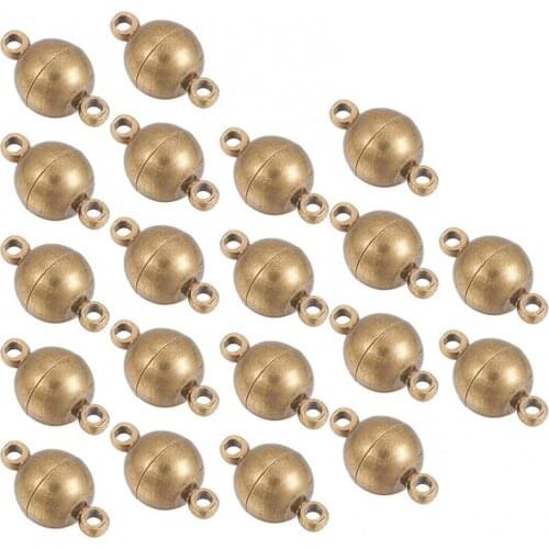 20pcs Brass Button Mini All-match 6mm Magnetic Brass Clasps for DIY