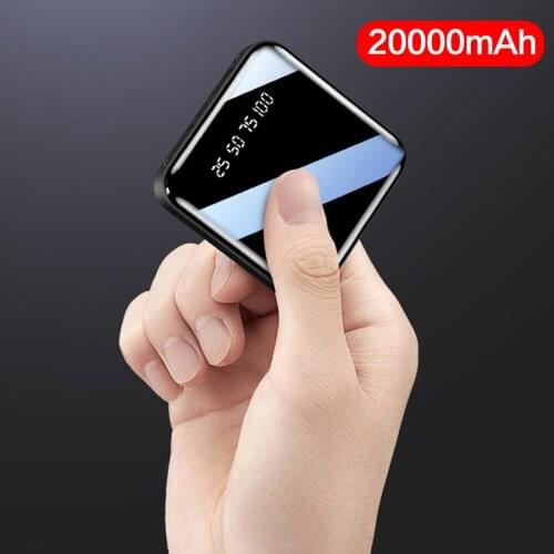 20000mah Mini Power Bank 2.1A Fast Charging Portable Dual USB Poverbank With LED Light For iPhone 6 7 9 X Xiaomi Mi 9 Powerbank
