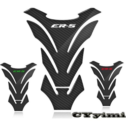 3D Carbon Fiber Motorcycle Fuel Tank Pad Cover Protector Decal Stickers For Kawasaki ER-5 ER5