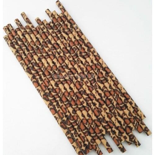4000pcs Animal Printed Straws Jungle Party Supplies Giraffe Cheetah and Leopard Paper Straws Safari Party Paper Drinking Goods