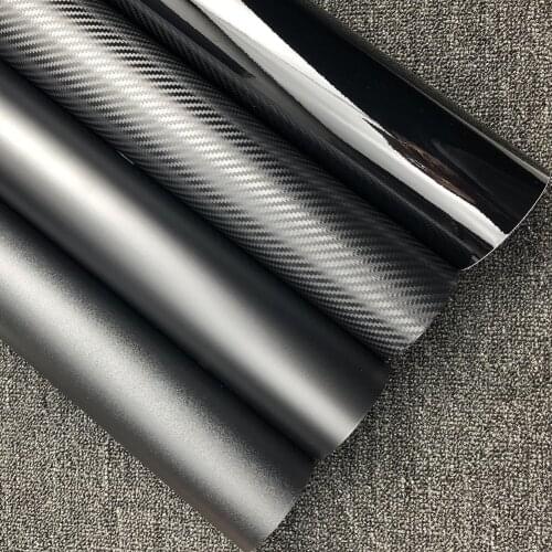 50*200cm Fashion 3D Carbon Fiber Car Body Flim DIY Laptop Car Stickers Matte Black Glossy Vinyl Wrapping Film for Car Styling