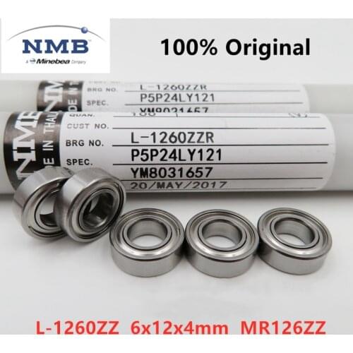 50pcs original NMB Minebea high speed bearing L-1260ZZ 6x12x4mm MR126ZZ ABEC-5 miniature deep groove ball bearings 6*12*4