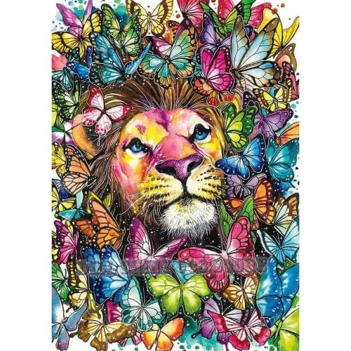5D DIY Diamond Painting Butterfly lion head Full Drill Diamond Embroidery Cross Stitch Mosaic Kit wall Decor Needlework Gift