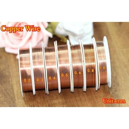 8 spools 0.25/0.3/0.4/0.5/0.6/0.8/1mm copper wire craft wire Tarnish resistant bead wrap jewelery DIY accessory free shipping