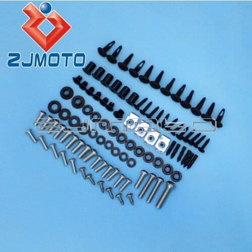 Motorcycle Fairing Bolt Screw Accessories For Suzuki GSX-R600 GSX-R750 2008-2009 Complete Black Fairing Bolt Kit Body Screws