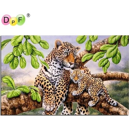 Animal diy diamond painting embroidery pasted square full Mosaic Tree of the leopard diamond pattern cross stitch home decor