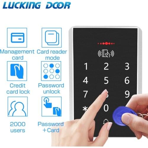 Standalone Access Controller 2000 users 125Khz RFID Access Control Keypad digital panel Card Reader Door Lock System