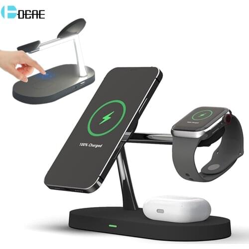 Wireless Chargers Stand Dock for iPhone 12 Mini Pro Max Magnetic Charger For Apple iWatch 6 Airpods 15W Qi Fast Charging Station