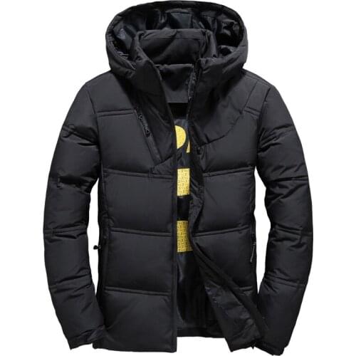 Brand Winter Warm Down Jacket Men Snow Thick Parka Coats Casual Slim Hooded Windbreaker Fashion White Duck Down Jacket Overcoat