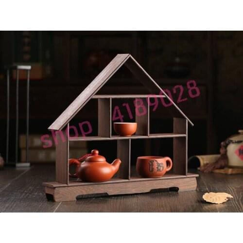 Solid wood chicken wing wood, cabin modeling curio shelves, ornament pendulum rack
