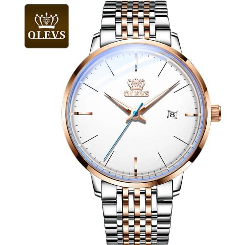 OLEVS Classic Men’s Mechanical watch Switzerland Wristwatch Business Mens Waterproof Leather Automatic Mechanical Watches Gift