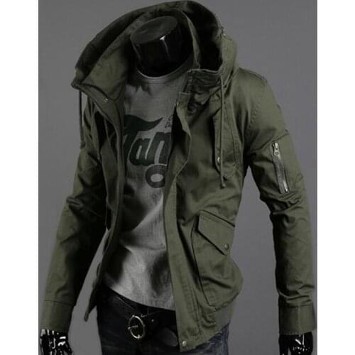 Jacket men Youth Coat Winter Green Hooded 5XL