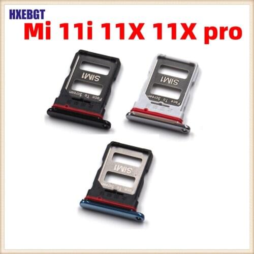 For Xiaomi Mi 11i , 11X , 11X Pro Dual Sim Card Tray Slot Holder Black/White/Blue Smartphone Sim Tray Repair Parts