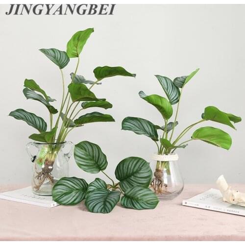 Real Touch Feel Arrowroot Leaves Bouquet Artificial Plants Home Wedding Party Decoration Garden Balcony Green Fake Flowers