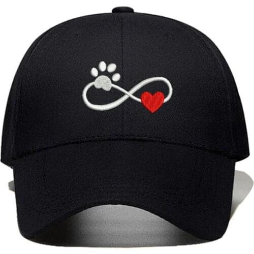 2021 New Heart shaped dog paw Embroidery dad hat Men Women 100% Cotton Summer Fashion Baseball Cap Adjustable Hat Dropshipping