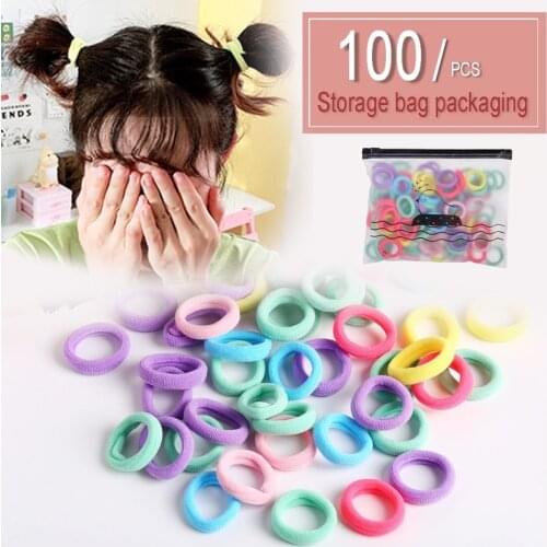 Han Zhishang New Black Hair Ring Set 100 Creative Retro Simple Multi-color Seamless Childrens Hair Accessories