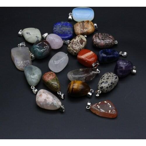2021New High Quality Natural Semi-precious Stones Irregular Shape Pendant Necklace Earrings for Jewelry Making Accessories Gift