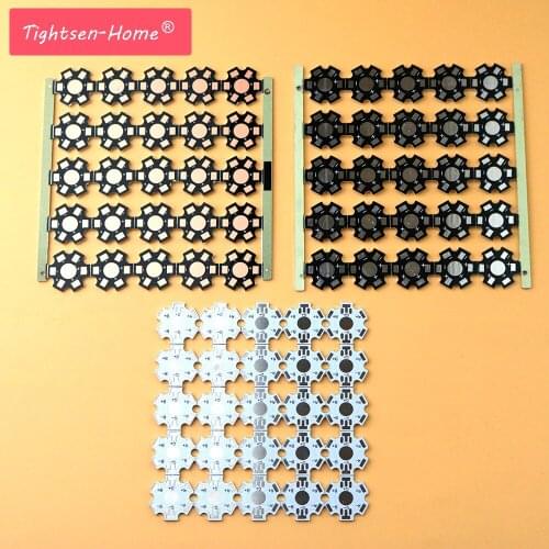 50PCS 1W 3W 5W LED Lamp PCB Board, 20mm LED Heat Sink White Black Aluminum Base plate for DIY high power single RGB LED bulb