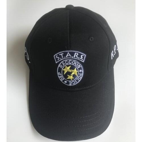 Biohazard STARS RACCOON POLICE DEP Embroidered Adjustable Hat Black Cosplay Baseball Cap