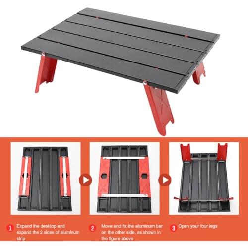 Camping Table Aluminum Alloy Mini Portable Foldable Gas Stove Stand for Outdoor Hiking Picnic Fishing BBQ Folding Desk