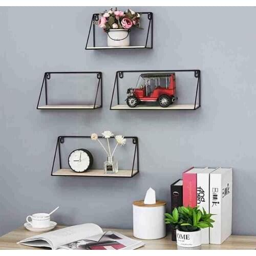Contemporary Contracted Iron Art Wall Commodity Shelf Rack Room Decoration Wall Home House Shelf Living Decoration Storage R3U2