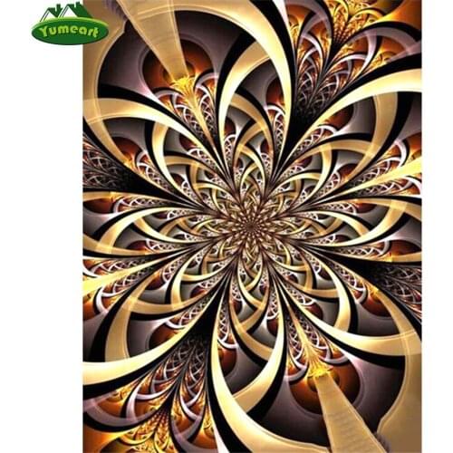 Yumeart Full Square Drill Diamond Painting Cross Stitch Flower Needlework Diamonds Embroidery Abstract Decorations Home Art Set