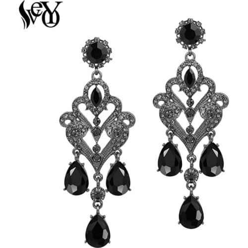 VEYO Elegant Crystal Drop Earrings for Women Retro Earings Fashion Jewelry Bijoux femme