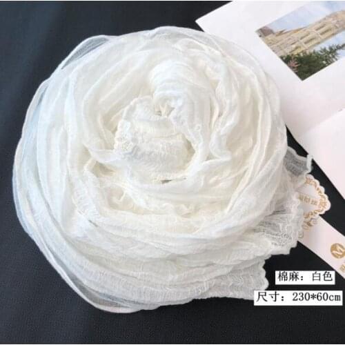 Womens scarf Female Thin section Long Folds Big shawl Linen scarf