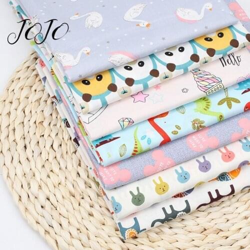 JOJO BOWS Cartoon Cotton Fabric Animals Printed Sheets DIY Handmade Childs Clothes Materials Bedding Decoration 45*145cm 1pc