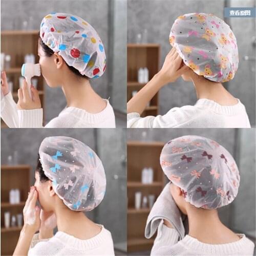 1PC Variety of Cute Cartoon Elastic Waterproof Shower Cap Thicken Bath Hat Bathing Cap for Women proof Oil Fume Cap High Quality