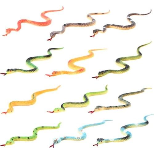 12pcs/set Simulation Reptiles Animal Snake Figures Model Toys Halloween Jokes Trick Kids Educational Collection Gift