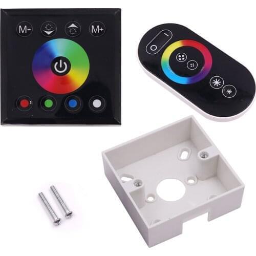 12V/24V Power Switch Controller Wall Touch RF Remote Control RGB RGBW Led Strip Light Swithing Accessories Black Kit