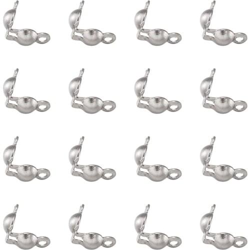 200pcs Bead Tips Calotte Ends Clamshell Knot Cover for DIY Jewelry Finding Making Necklaces Bracelets 5x3mm Hole: 1mm