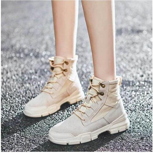 2019 Women Fashion Martion Boot Lady Brand Shoes Girls Fashion Ankle Boot Black botas mujer invierno platform boots A10-56