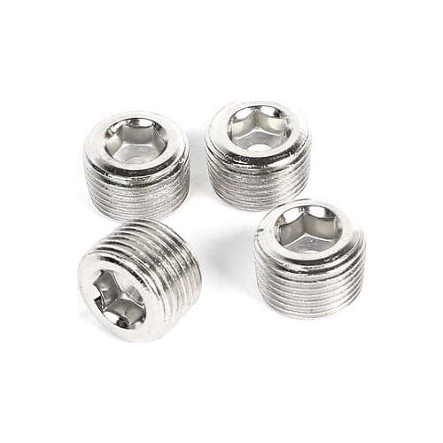 4 Pcs 3/8" PT Thread Metal Internal Hex Head Socket Pipe Plugs