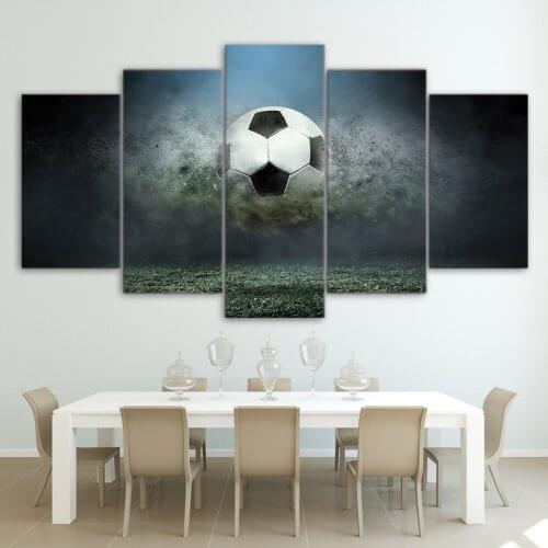 5 Panel Canvas Wall Art Set Modern Soccer Poster Picture Football Living Room Wall Pictures Directly Factory Price