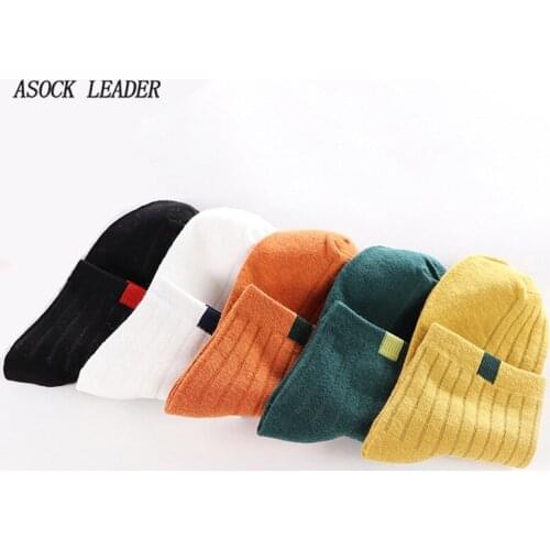 2018 spring new cotton ladies socks Middle tube socks casual Double needle socks show socks 5 Pairs/Lot No Box