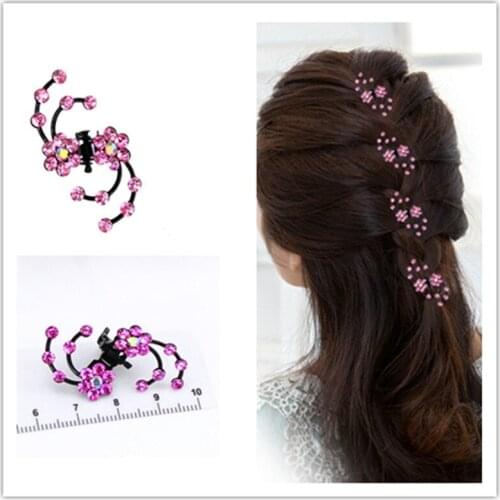 6PCS 2020 New Rhinestone Flower Hair Claw Snowflake Hairpins Hair Accessories Set Hair Clips Hairgrip For Women Girls Bride