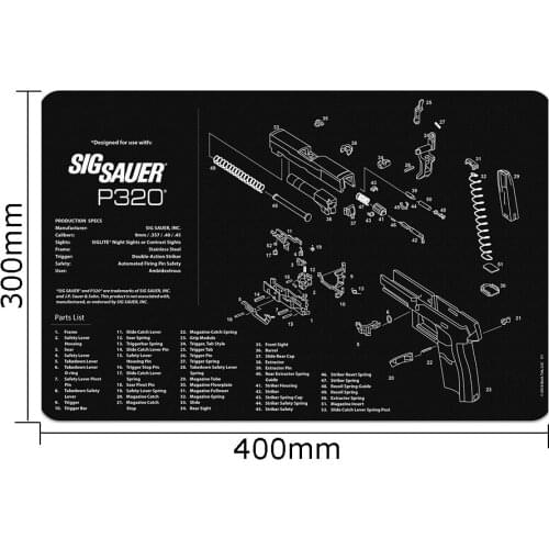 Sig Sauer P320 Gun Cleaning Mat Kit M&P SHIELD P238 P938 SP2022 SPRINGFIELD XD MOD2 Mouse Pad Diagram Instructions