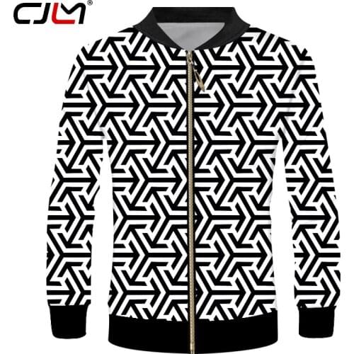 CJLM Autumn Man Coat Zip Jacket Oversize Black White Tops 3D Printd Graphics Casual Plus Size 5XL Costuming Unisex Clothing