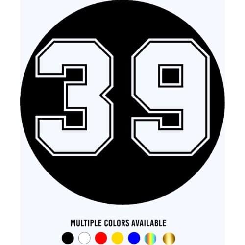 CK20197# Funny Vinyl Decal Number 39 Car Sticker Reflective Waterproof Auto Decors on Truck Bumper Rear Window