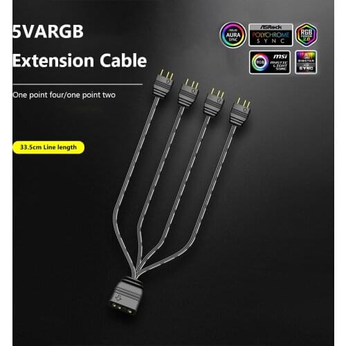 COOLMOON 5V 3Pin Fan Hub Splitter Power Cable Extension Cable One Point Two/three/four Argb Sync Hub Split Line Extension