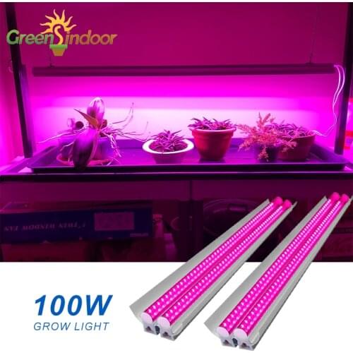 2pcs Grow Light Full Spectrum Phyto Lamp For Flowers Hydroponic Indoor LED Plant Grow Lamp 400-830nm Double Tube With Cover 100W