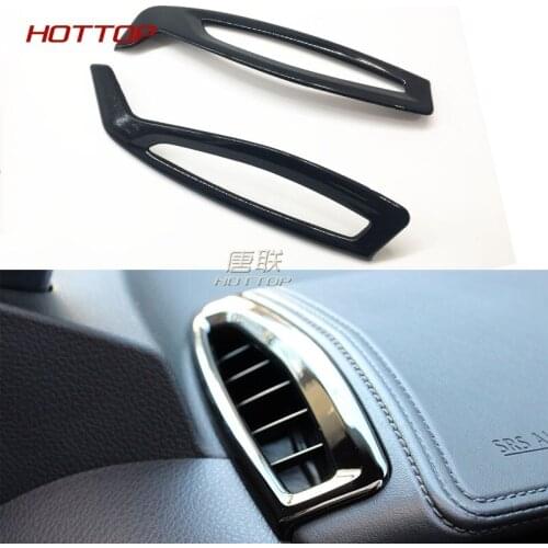 HOTTOP 2PCS ABS Matte Interior Upper Air Vent Cover Trim For Toyota C-HR CHR 2016-2017 Right Hand Drive color Black