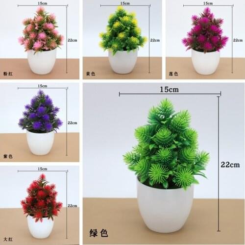 15x22cm Artificial Plants Flower Potted Bonsai Home Garden Office Hotel Bedroom Balcony Party Decoration Fake Plants Mini Bonsai