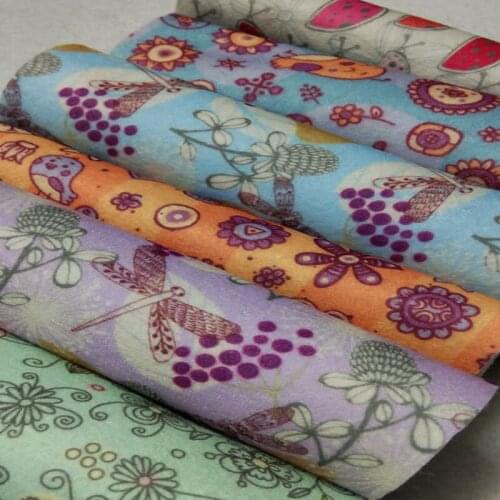 14x14cm Quality Soft 6 Designs Animal Printed Nonwoven polyester felt, Fieltro feltro DIY Sewing Home Decoration