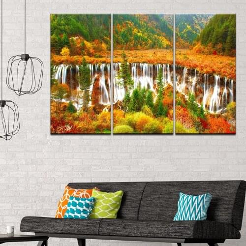 Canvas Painting Landscape colorful nature trees 3 Pieces Wall Art Painting Modular Sport Wallpapers Poster Print Home Decor