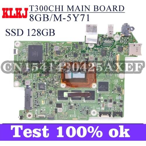 KLKJ T300CHI Laptop Motherboard For Transformer Book T300 Chi Original Mainboard 8GB-RAM M-5Y71 CPU SSD-128GB
