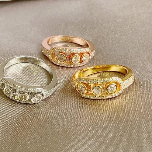 Popular Hot Brands Pure 925 Sterling Silver For Women Jewelry Top Quality Silver Wedding Move Lock Ring Engagement Flower Ring